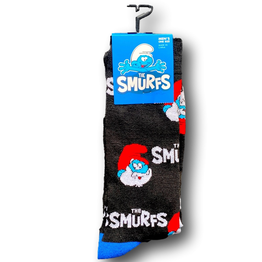 3/$20 The Smurfs Papa Smurf Funny Novelty Crew Socks - NWT